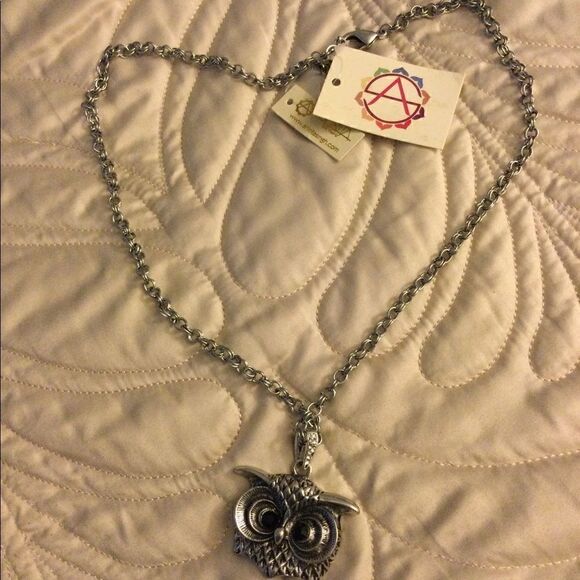 NWT Owl pendant antique silver tone - Picture 7 of 7